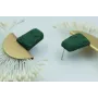 Pendientes perno martilleado verde mate y colgante