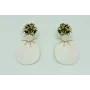 Pendientes perno coral oro mate y piezas de coral 