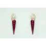Pendientes perno concha 18x20mm en oro mate y blan