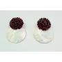 Pendientes con roseton 25mm de esmaltes granates y