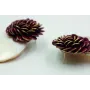 Pendientes con roseton 25mm de esmaltes granates y