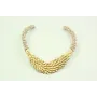 Collar rigido de escamas rematado con cadena de ab