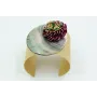 Pulsera rigida ancha con disco grande de nacar 50m