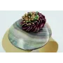 Pulsera rigida ancha con disco grande de nacar 50m
