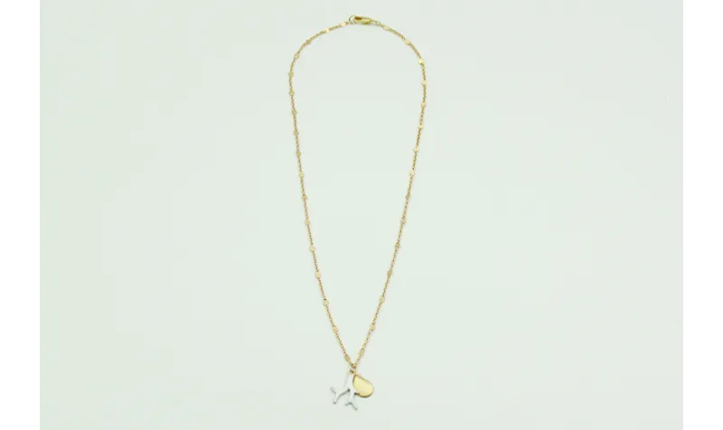 Solitario cadena de eslabon pequeño en oro matey c