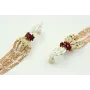 Pendientes perno caracola 24x10mm con cadena oro m