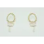Pendientes pernos ovalado con bolitas 25x28mm con 