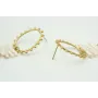 Pendientes pernos ovalado con bolitas 25x28mm con 