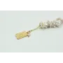 Pulsera perlas amorfas con colgante de chapa recta