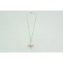 Collar con cadena eslabón pequeño oro mate y colga