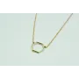Solitario con hexágono en latón y cadena de eslabó