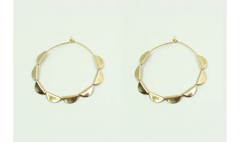 Pendientes aro grande 45mm con mini terminales.