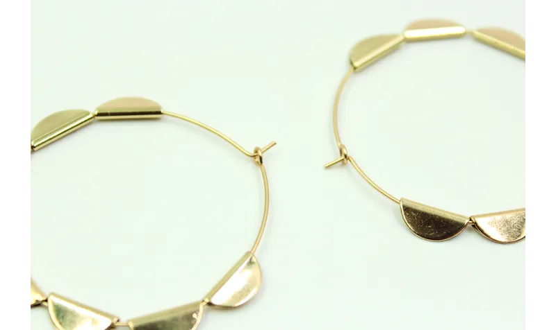 Pendientes aro grande 45mm con mini terminales.