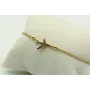 Pulsera de macrame en color oro palido y avión dor