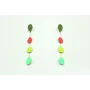Pendientes largos con esmaltes mates pistacho, tur