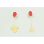Pendientes con perno esmaltado en coral mate y pal