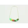 Collar de cadena cordón oro mate y esmaltes mates 