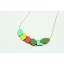 Collar de cadena cordón oro mate y esmaltes mates 