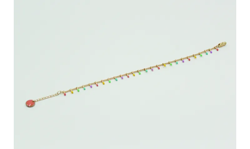 Pulsera sencilla de cadena con colgantes esmaltado