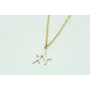 Solitario de cadena de eslabón pequeño oro mate y