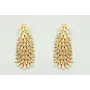 Pendientes escamas redondo en oro mate. Largo del 
