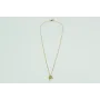 Solitario con cadena de eslabón pequeño dorado y c