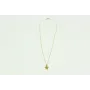 Solitario con cadena de eslabón pequeño dorado y c