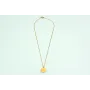 Solitario con cadena de eslabón pequeño dorado y c