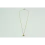 Solitario con cadena de eslabón pequeño dorado y c