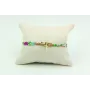 Pulsera lazo liberty con flores naranjas, azules, 