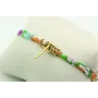 Pulsera lazo liberty con flores naranjas, azules, 