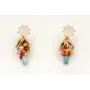 Pendientes con perno de brillo blanco opal con ram