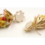 Pendientes con perno de brillo blanco opal con ram