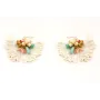 Pendientes con flecos estambres blancos y semiprec