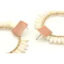 Pendientes aro grande cosido hilo macrame oro con 