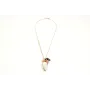 Collar 2 cadenas eslabones oro mate y colgante con