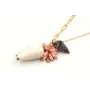 Collar 2 cadenas eslabones oro mate y colgante con