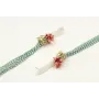 Pendientes listón nacar con colgante cadena de mui