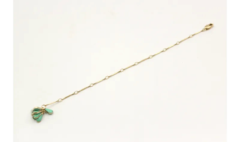 Pulsera cadena listones rematada con burruño de la