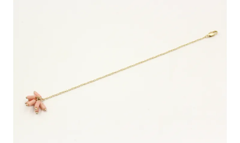 Pulsera cadena eslabón pequeño oro mate rematada c