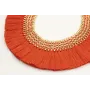 Collar babero con flecos naranjas con entrepieza d