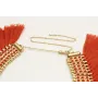 Collar babero con flecos naranjas con entrepieza d
