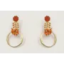 Pendientes perno brillo naranja con coralitos nara