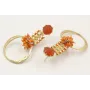 Pendientes perno brillo naranja con coralitos nara