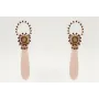 Pendientes lagrima rosa perno esmaltes granates, c