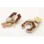 Pendientes miyuki granate con brillo blanco opal, 