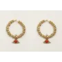 Pendientes relleno de ruedas estriadas y colgante 
