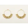 Pendientes de aro con gotitas en oro mate.