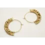 Pendientes de aro con gotitas en oro mate.