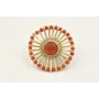 Anillo roseton con facetadas naranjas y listones e